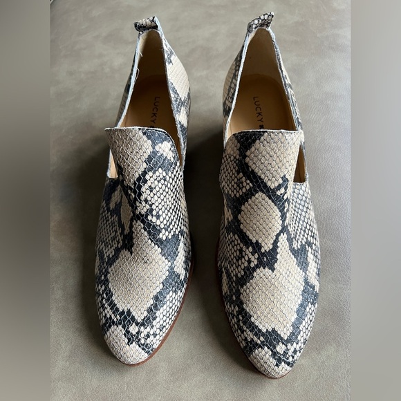 Lucky Brand Macce Snake Print Leather Ankle Booties Women’s Size 7M NEW - Picture 4 of 8